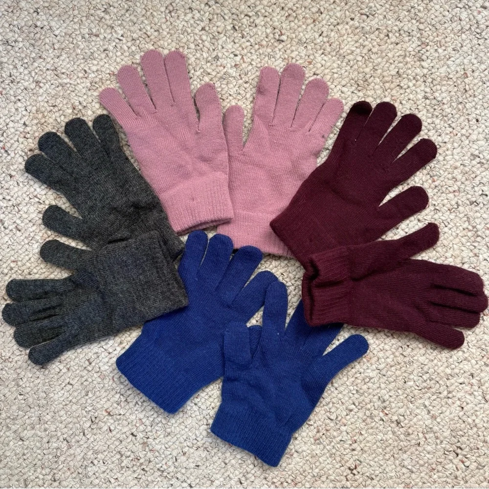 Soft Warm Mittens 4 pair, Bonus Large Knit Scarf Winter Fall Cool Weather
